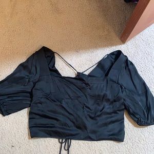 H&M open back satin blouse